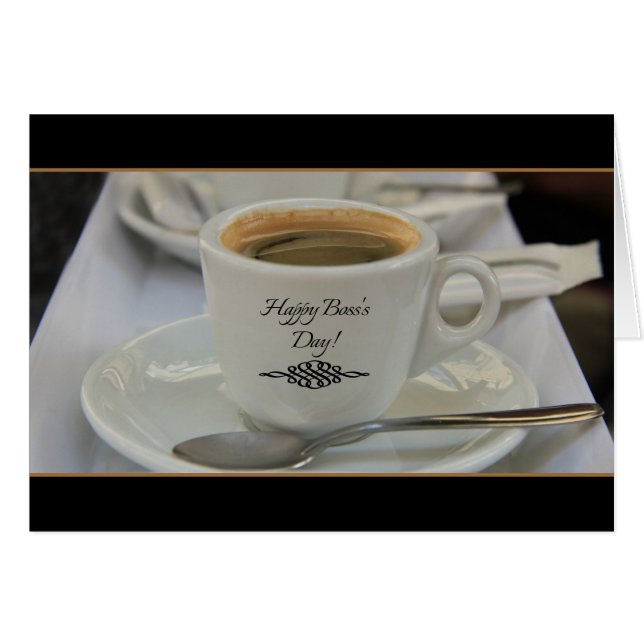 Tarjeta de café del Día del Jefe (Anverso (Horizontal))