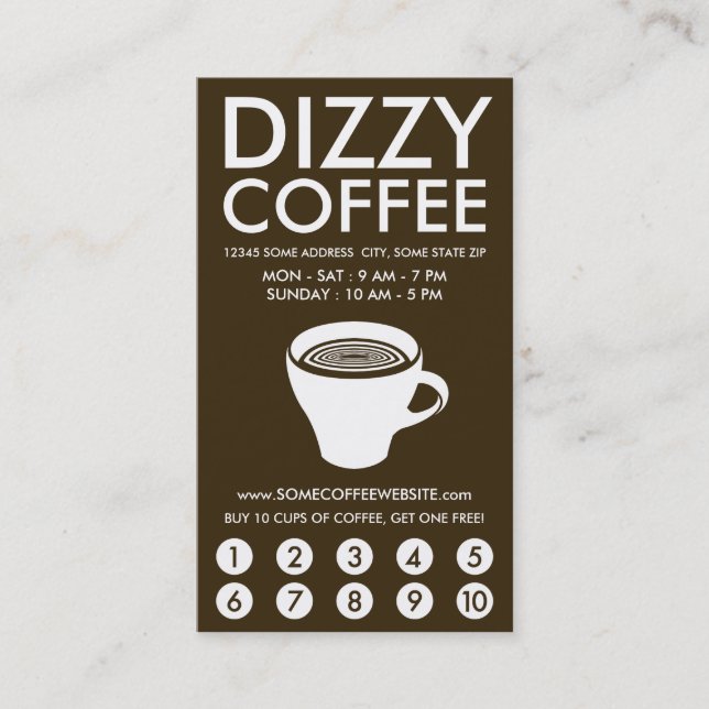 tarjeta de café mareado (Anverso)