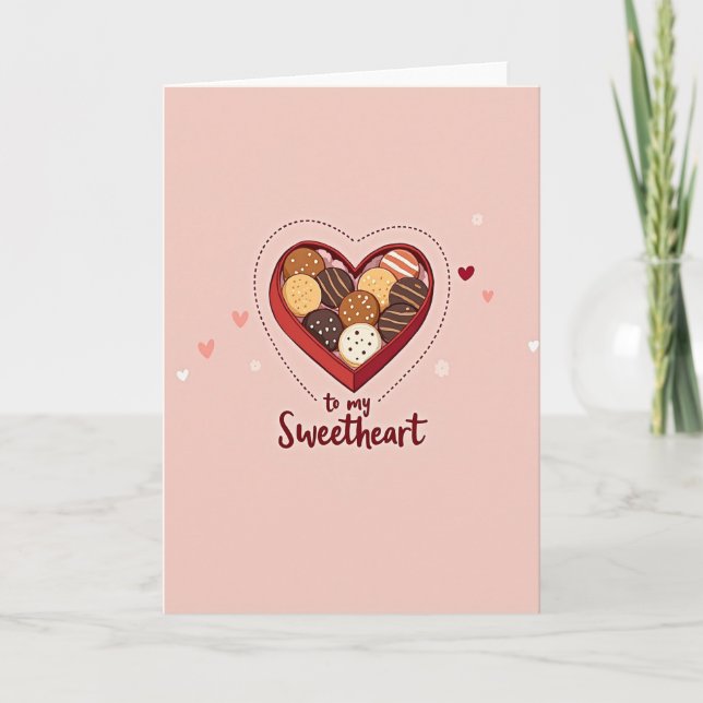 Tarjeta de caja de chocolate Corazón (Anverso)