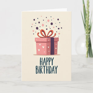 Tarjeta de caja de cumpleaños pastel