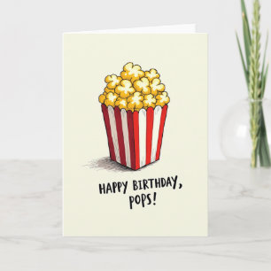 Tarjeta de caja de palomitas de cumpleaños