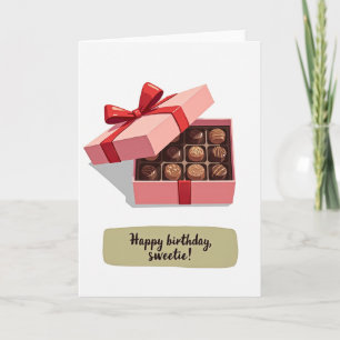 Tarjeta de caja de regalo de cumpleaños dulce