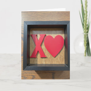 Tarjeta de caja de sombra con corazón