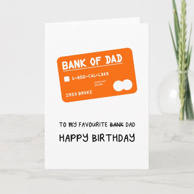 Tarjeta de cajero del Día del Padre Funny del Banc (Anverso)