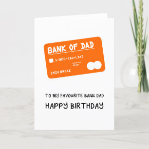 Tarjeta de cajero del Día del Padre Funny del Banc