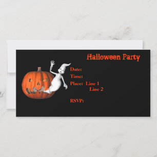 Tarjeta de calabaza fantasma invitada a fiesta de