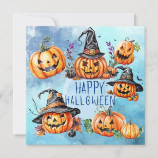 Tarjeta de calabaza feliz de Halloween