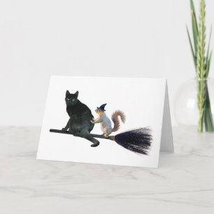 Tarjeta de calabaza para gato negro