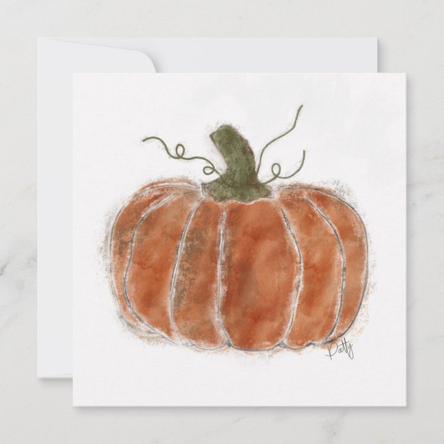 Tarjeta de calabaza para naranja Fall (Anverso)