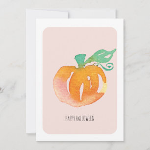 Tarjeta de calabaza pintada a mano Feliz Halloween