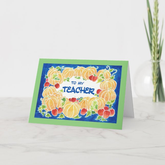 Tarjeta de calabazas de Acción de Gracias para pro (Anverso)