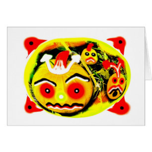 Tarjeta de calabazas de Halloween con miedo