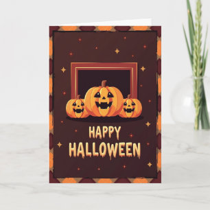 Tarjeta de Calabazas Feliz Halloween