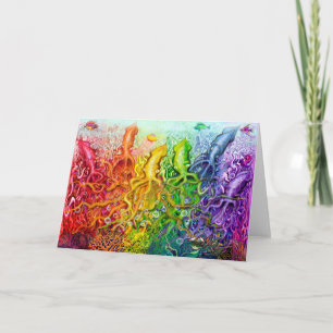 Tarjeta de calamares arco iris