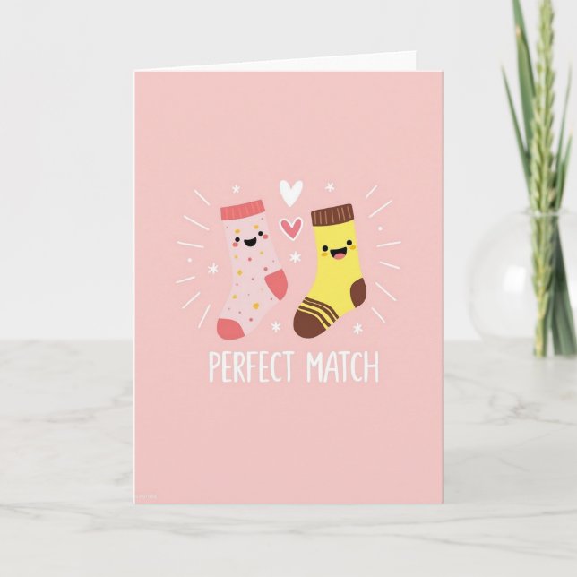 Tarjeta de calcetines de pareja perfecta (Anverso)
