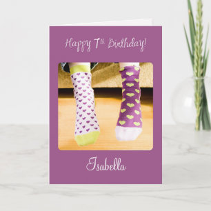 Tarjeta de calcetines locos personalizable para cu