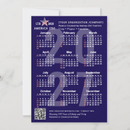 Tarjeta de calendario 2027 America 250 Patriótica
