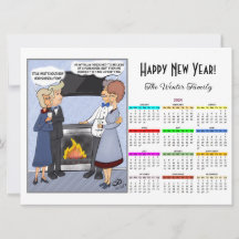 Tarjeta de calendario blanco de resolución de año 