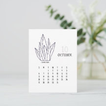 Tarjeta de calendario Cactus 2024 de Personalizabl
