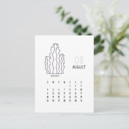 Tarjeta de calendario de August Personalizable Cac