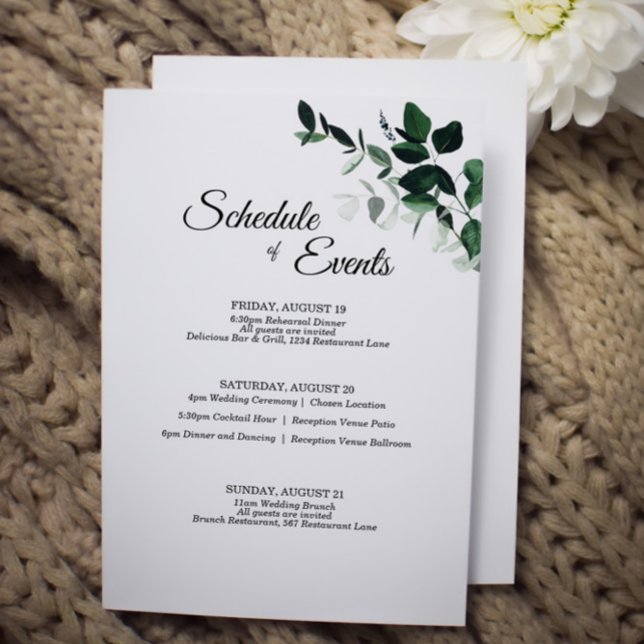 Tarjeta de Calendario de Boda Botánico Neutral Adj (Subido por el creador)