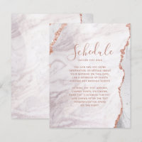 Tarjeta de Calendario de Boda en Agata con Oro Ros
