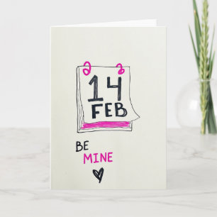Tarjeta de calendario de corazón: Sé mía