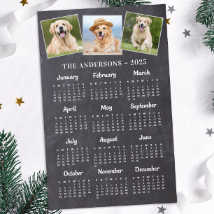 Tarjeta de calendario de fotos de pizarra rusa de