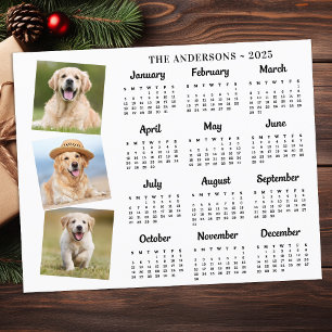 Tarjeta de calendario de perro fotográfico Mascota