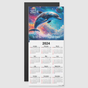 Tarjeta de calendario magnético de delfín de fanta