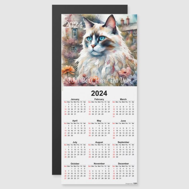 Tarjeta de calendario magnético Ragdoll Cat en jar (Anverso/Reverso)