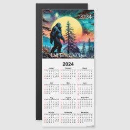 Tarjeta de calendario magnético Sasquatch sobre Mo