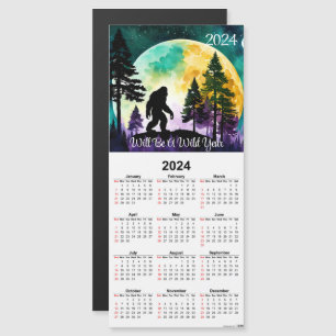 Tarjeta de calendario magnético Sasquatch sobre Mo