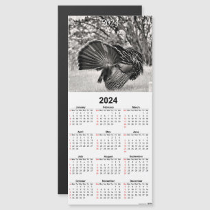 Tarjeta de calendario magnético Tom Turquía de col