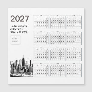 Tarjeta de calendario minimalista del logotipo de