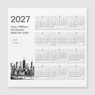Tarjeta de calendario minimalista del logotipo de 