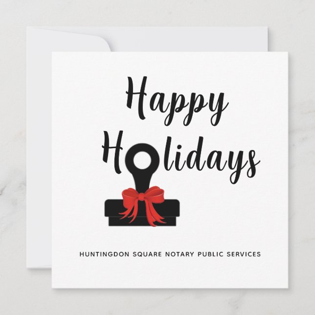 Tarjeta de calendario Notary Public Happy Holidays (Anverso)