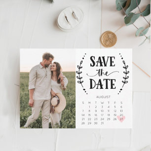 Tarjeta de Calendario para Guardar la Fecha Rústic