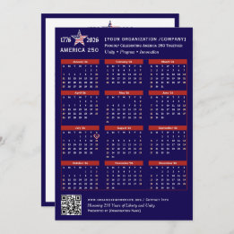 Tarjeta de calendario Patriotic Blue 2026 de Ameri
