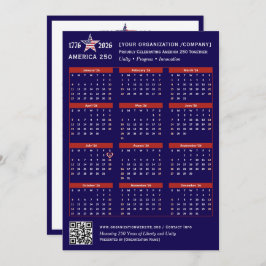 Tarjeta de calendario Patriotic Blue 2026 de Ameri