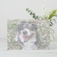 Tarjeta de calendario personalizado Dog Photo Cute
