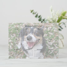 Tarjeta de calendario personalizado Dog Photo Cute