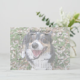 Tarjeta de calendario personalizado Dog Photo Cute