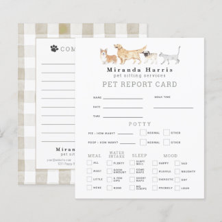 Tarjeta de Calificación de Servicio de Mascotas Cu