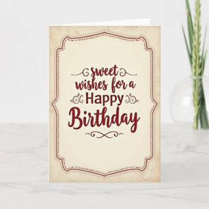 Tarjeta de Caligrafía de Dulces Deseos