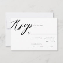 Tarjeta de caligrafía elegante moderna Boda RSVP