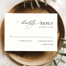 Tarjeta de caligrafía manuscrita simple Boda RSVP