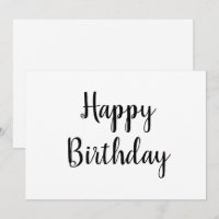 tarjeta de caligrafía simple mínima feliz de cumpl