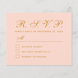 Tarjeta de caligrafía simple RSVP de presupuesto r