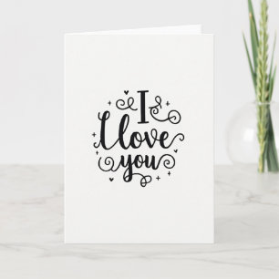 Tarjeta de Caligrafía Simple Te Amo